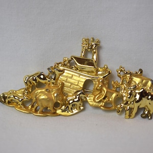 Vintage Gold Ton American Jewelry Co Noahs Arche Pin Brosche
