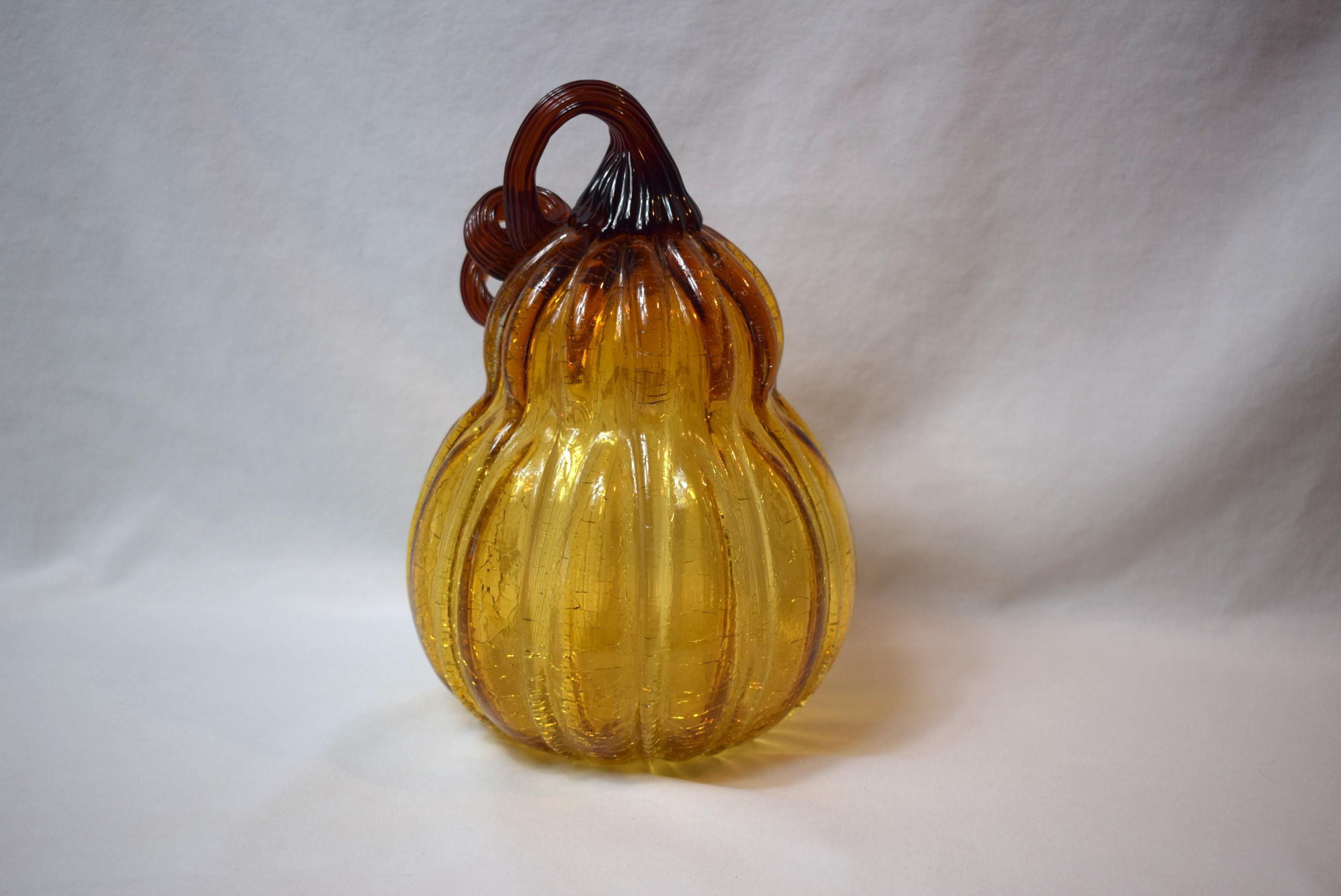 Vintage Hand Blown Amber Crackle Glass Pear - Etsy
