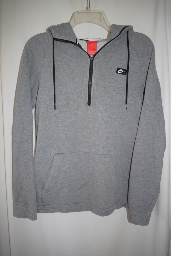 nike hoodie grey and red