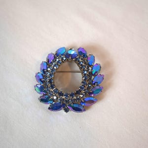 Vintage Blue Rhinestone Brooch   Sara Coventry Like