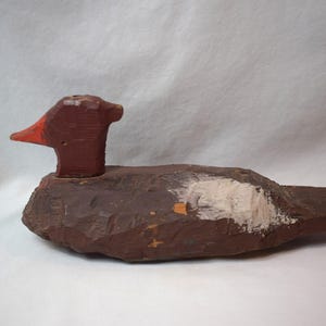 Vintage Carved Wooden Painted Duck Decoy Primitive Rustic