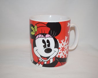 Extra Large Disney Galerie Minnie Mouse  Red Winter Snowflake Mug Cup