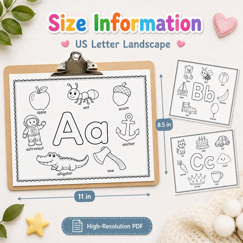 Alphabet Coloring Pages Printable, A-Z Preschool Worksheets, ABC ...