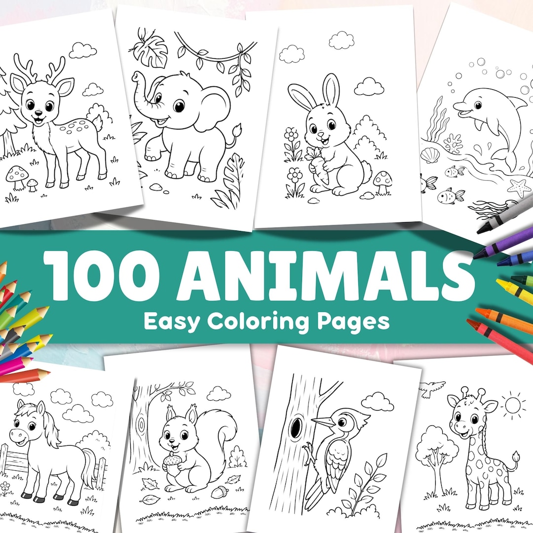 100 Animal Coloring Pages for Kids – Woodland, Jungle, Farm, Arctic ...