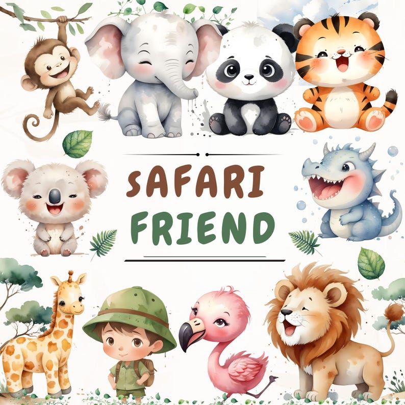 Safari Watercolor Clipart Nursery Animal Clipart Watercolor Animals safari-watercolor-clipart-nursery-animal-clipart-watercolor-animals