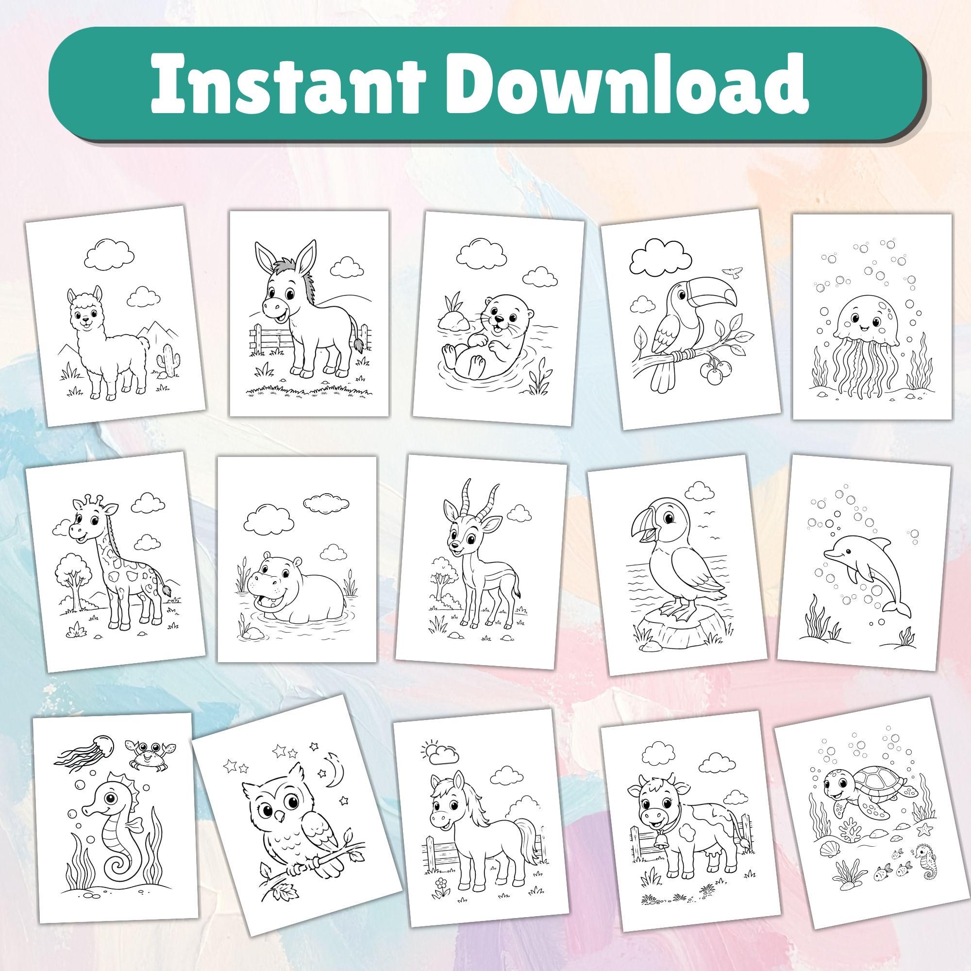 100 Animal Coloring Pages for Kids – Woodland, Jungle, Farm, Arctic ...