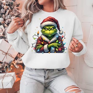 Green Guy PNG Clipart: Film comici di Natale degli anni '90, personaggi divertenti di Green Guy, arte dell'atmosfera natalizia e design civettuolo, download digitale