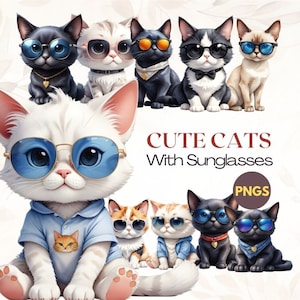 Cat Breeds PNG Bundle - 23 Watercolor Cats Clipart, Animals Clipart, Digital Download for Pet Lovers & Enthusiasts