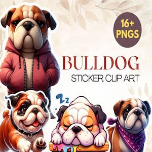Bulldog PNG Puppy Clipart | Cute English Bulldog Images | Dog Sticker Clipart | Adorable Puppy PNG Graphics