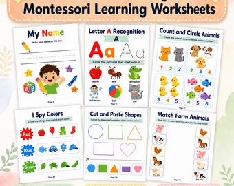Toddler Montessori Activities Ages 2-3 | Alphabet, Numbers, Shapes (PDF Printable)