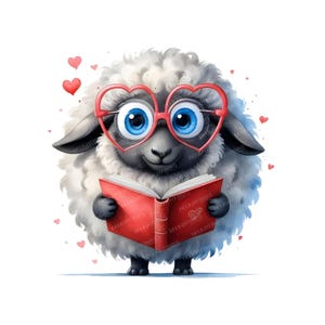 Pacchetto Clipart di pecore / Divertente animale da fattoria PNG / Arte ad acquerello / Pecore carine e divertenti in azione / Download digitale, uso commerciale