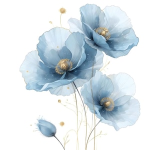 12 Clipart di fiori astratti - Stampa stampabile di fiori ad acquerello, JPG di alta qualità, Download digitale, Mestiere con la carta, Diari spazzatura
