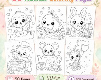 50 niedliche Kawaii Malvorlagen für Kinder und Erwachsene (PDF Download)