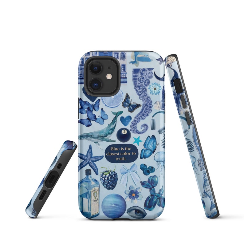 Blue Aesthetic Collage iPhone Case