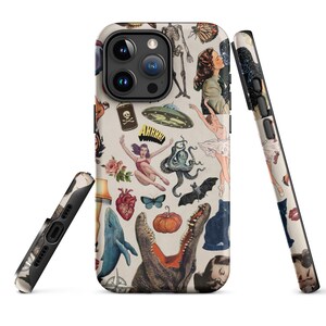 Vintage Aesthetic iPhone Case, Dark Academia Phone Case, iPhone 15 14 13 12 11 Pro Max Case, Vintage Collage, Pop Art Phone Case Gift Idea