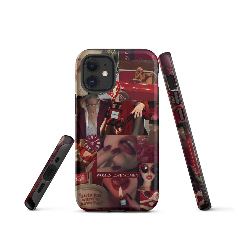 Red Girl Aesthetic Collage iPhone Case