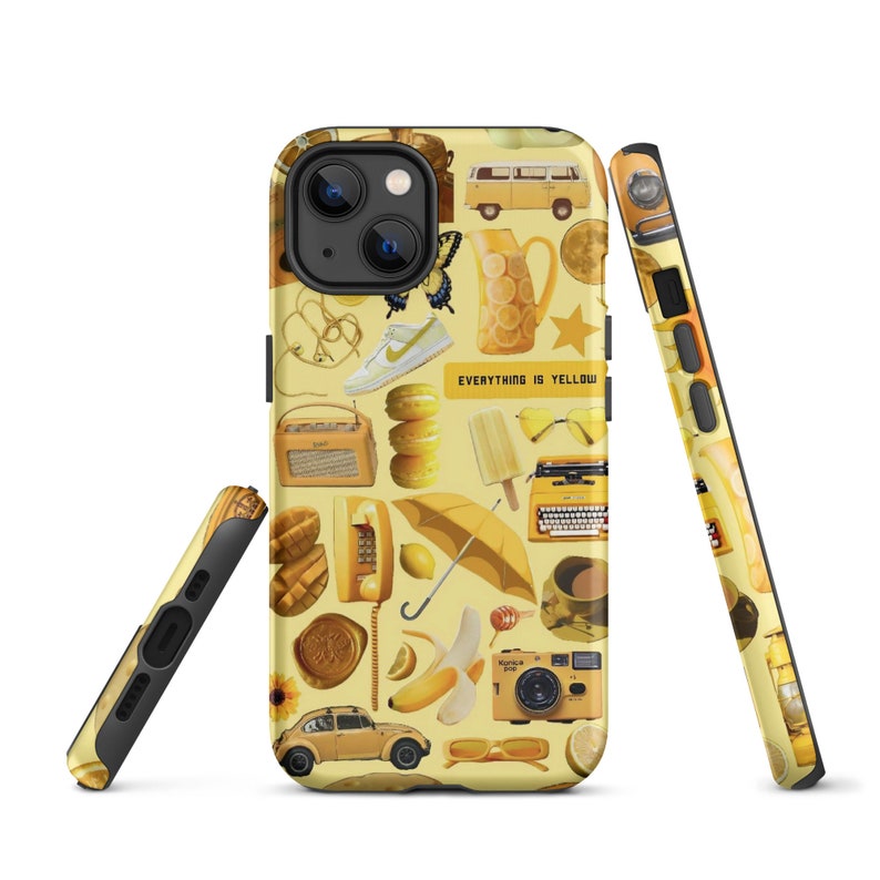 Yellow Collage Aesthetic iPhone Case