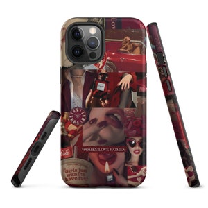 Red Girl Aesthetic Collage iPhone Case