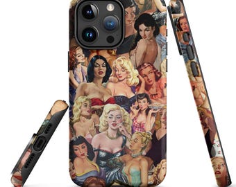 Women Phone Case, Collage iPhone Case, iPhone 15 14 13 12 11 Pro Max, Tough Phone Case, Phone Case for Her Him, Abstract iPhone Case Print