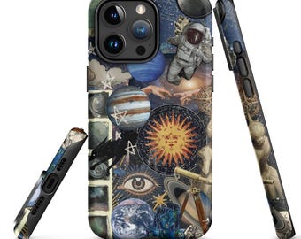 Astronomy iPhone Case, Celestial Moon and Stars Phone Case, Astrology Phone Case, Vintage Space Planets Stars, iPhone 15 14 13 12 11 Pro Max
