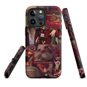 Red Girl Aesthetic Collage iPhone Case