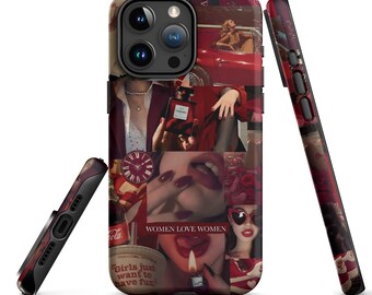 Red Girl Aesthetic Collage iPhone Case