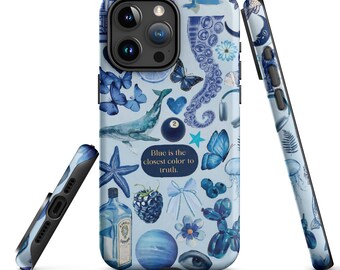 Blue Aesthetic Collage iPhone Case, Blue Collage Phone Case, iPhone 11 Pro Max, iPhone 13 14 15 Pro Max Case, Blue Collage iPhone Case