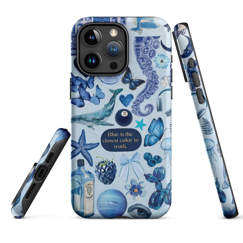 Blue Aesthetic Collage iPhone Case