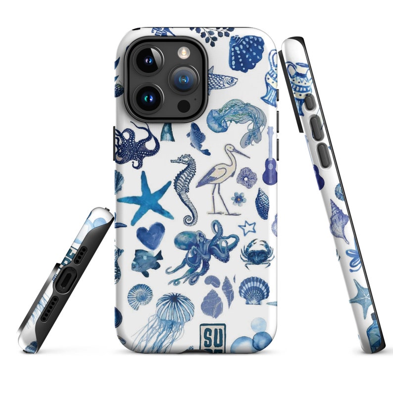 Light Blue Collage iPhone Case