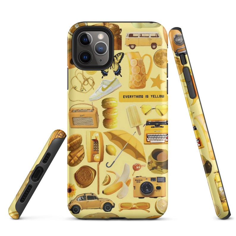 Yellow Collage Aesthetic iPhone Case