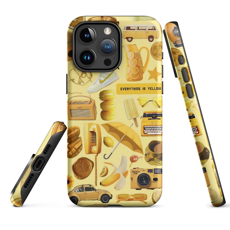 Yellow Collage Aesthetic iPhone Case