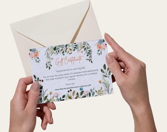 Handmade Photo Embroidery Gift Certificate  - Perfect Birthday, Wedding, Anniversary Gift