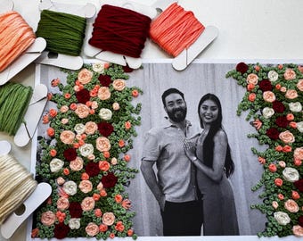 Handmade Embroidered Engagement Photo – Celebrate Your Love Story