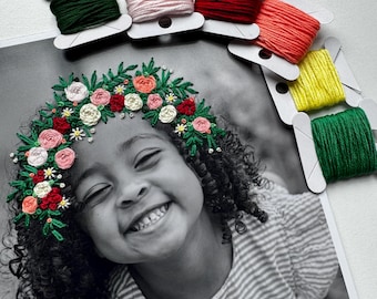 Custom Baby Embroidered Photo – Personalised Newborn Gift, Handmade Keepsake for New Parents