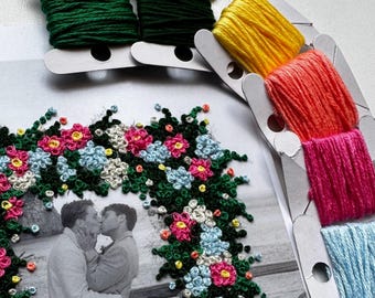 Handmade Wedding Embroidered Photo – Floral Arch