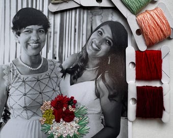 Bridal Bouquet Embroidered Photo – A Thoughtful Wedding Gift for the Bride