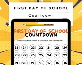 First Day of School Countdown for Kids