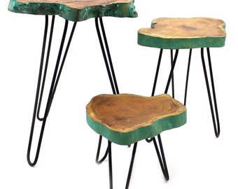 Juego de 3 soportes para plantas de madera Gamal, Greenwash