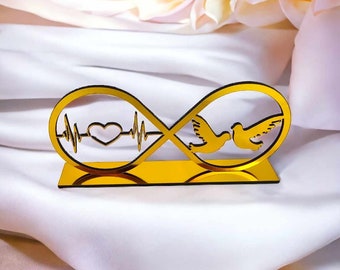 Wedding gift infinity sign GOLD 20 cm engagement Valentine's Day