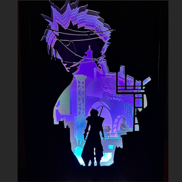 Final Fantasy 7 Cloud Light Box Scene - SVG / Cut Files