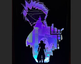 Final Fantasy 7 Cloud Light Box Scene - SVG / Cut Files