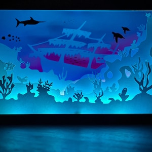 The Sunken Ship Lightbox Scene - SVG / Cut Files