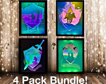 Ocarina of Time Lightbox SVG Bundle - Zelda Four Pack SVG / Cut Files