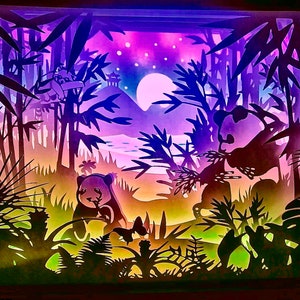 Panda Lightbox Scene - SVG / Cut Files