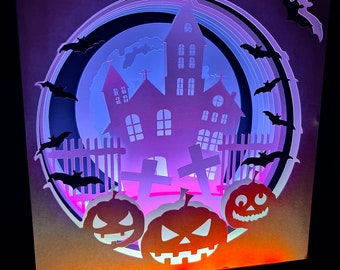 Halloween Night Lightbox Scene - SVG / Cut Files