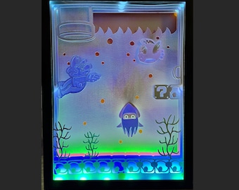 Super Mario Underwater Lightbox Scene - Cut Files / SVG