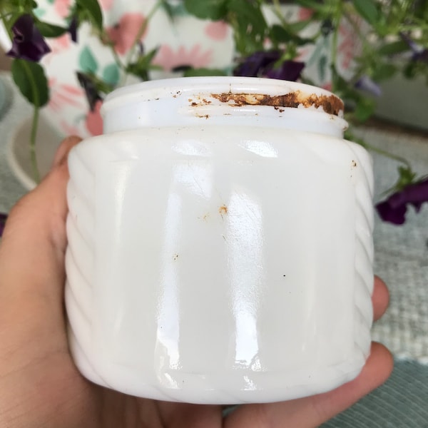 1930s Milk Glass Woodbury Cosmetic Jar