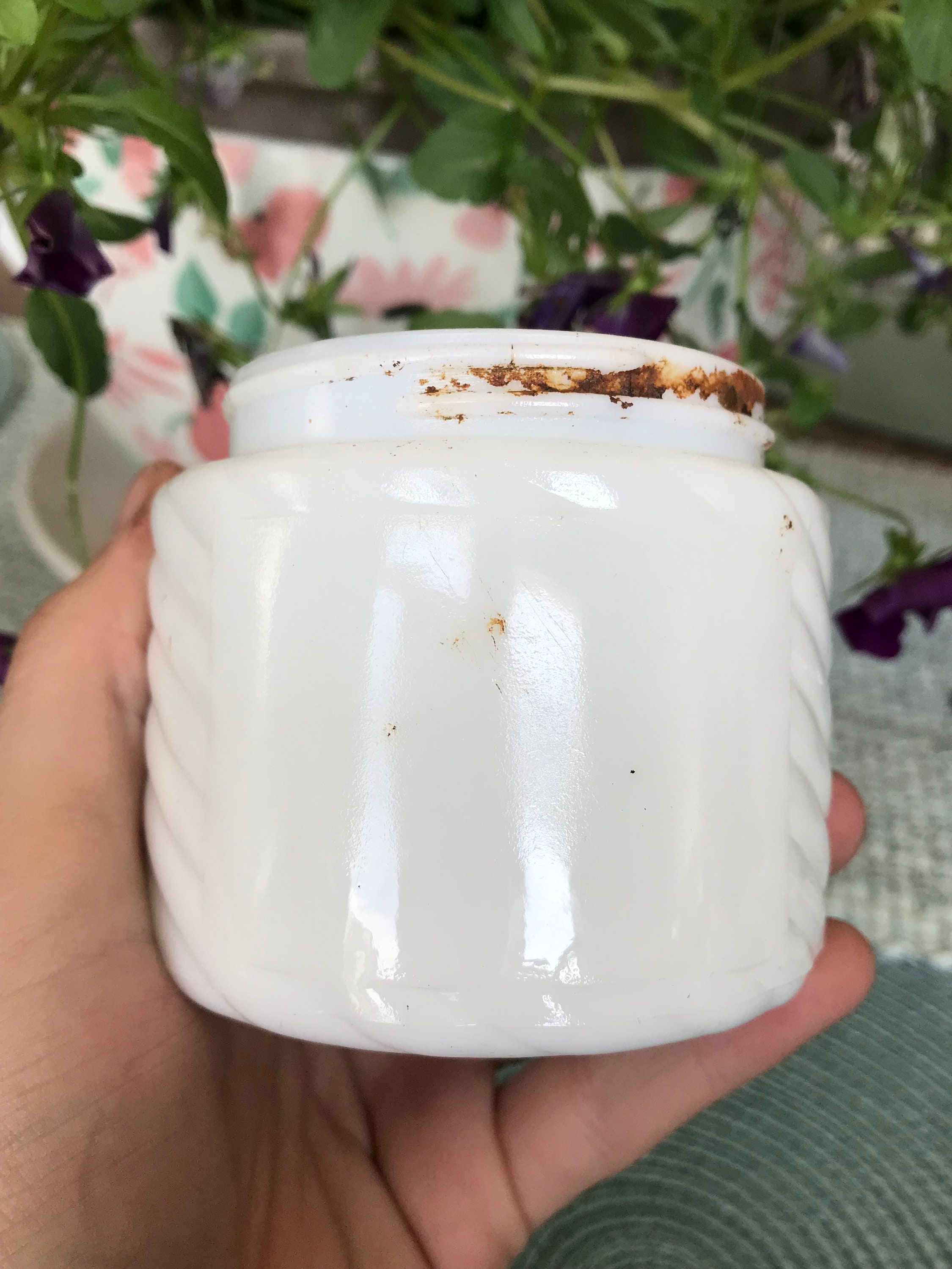 1930s Milk Glass Woodbury Cosmetic Jar