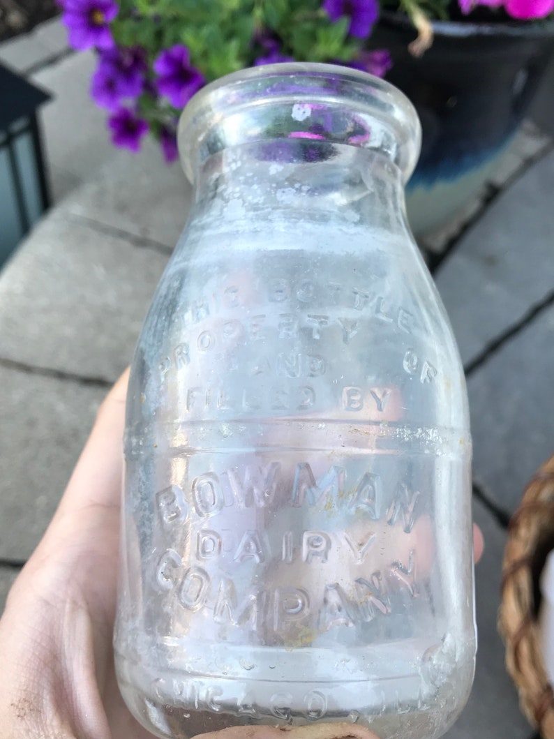 1920s Bowman Dairy Company Half Pint Milk Bottle image 1