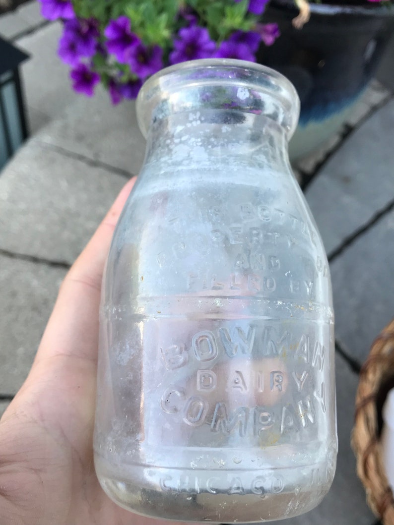 1920s Bowman Dairy Company Half Pint Milk Bottle image 2